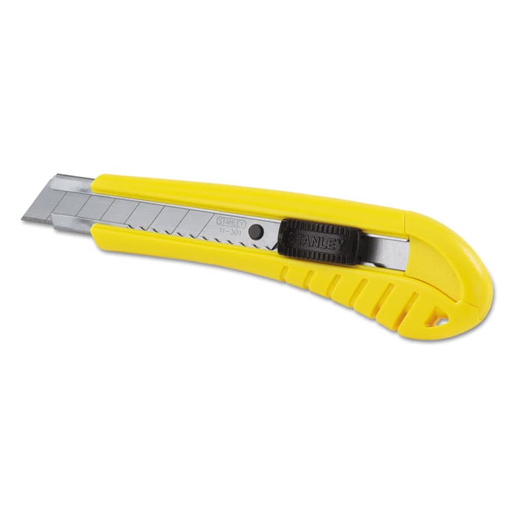 STANLEY BLACK & DECKER, . Standard Snap-Off Knife, 18 mm Blade, 6.75" Plastic Handle, Yellow (BOS10280)