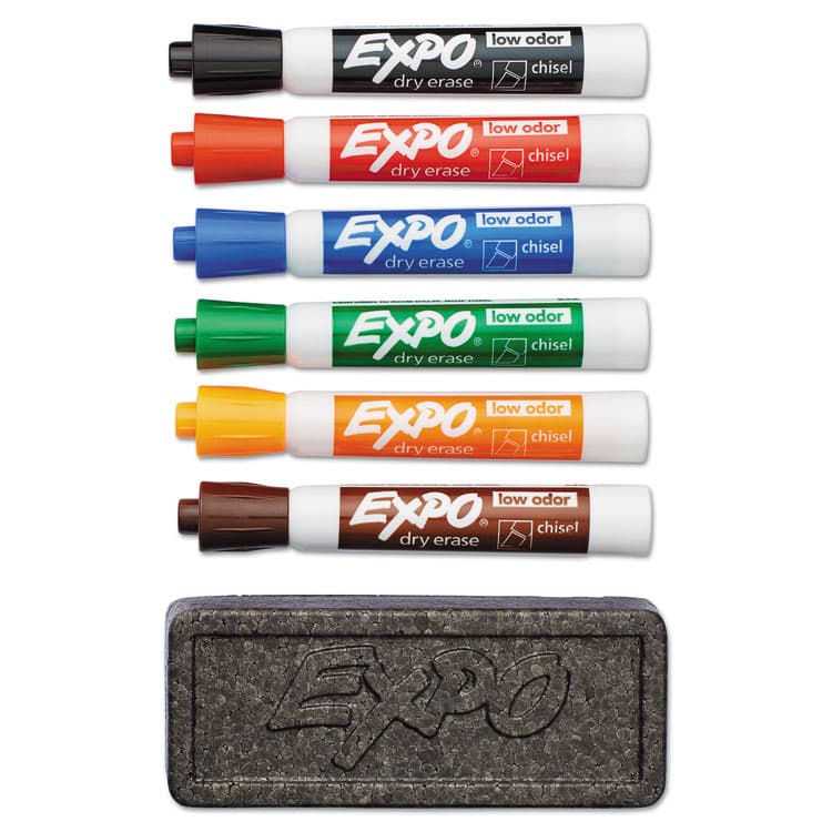 SANFORD Low-Odor Dry Erase Marker and Organizer Kit, Broad Chisel Tip, Assorted Colors, 6/Set (SAN80556A) thumbnail 2