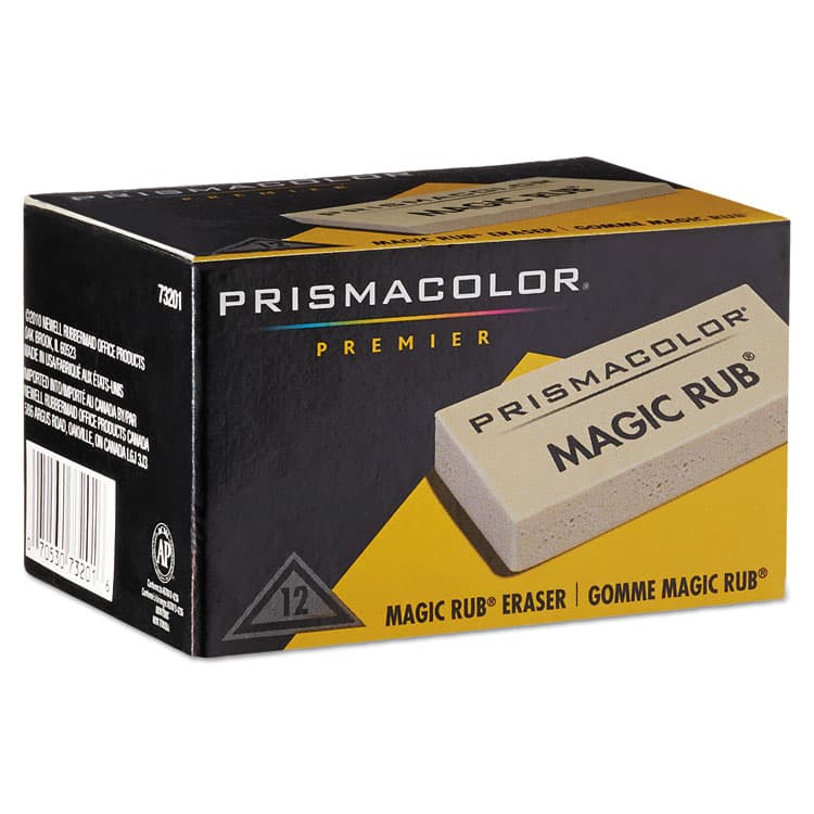 SANFORD MAGIC RUB Eraser, For Pencil/Ink Marks, Rectangular Block, Medium, Off White, Dozen (SAN73201) thumbnail 2