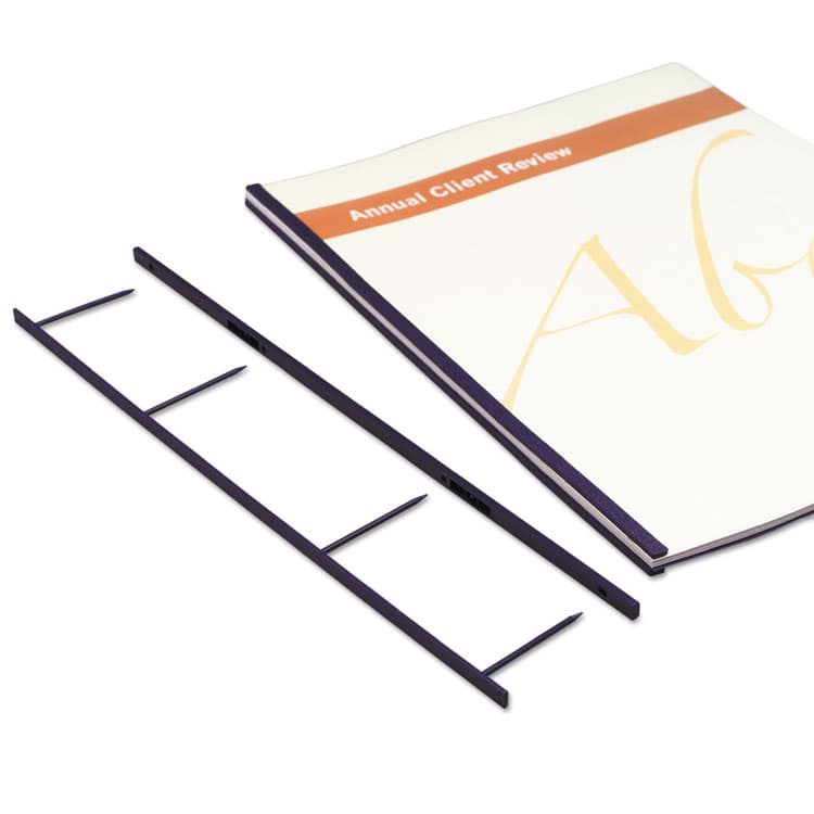 ACCO BRANDS, . VeloBind Reclosable Spines for 11 x 8.5 Documents, 4 Pins, 1.25" (200-Sheet) Capacity, Black, 25/Pack (GBC9741630) thumbnail 2