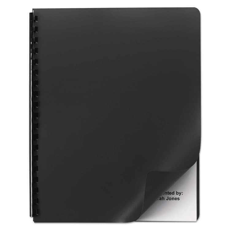 ACCO BRANDS, . Opaque Plastic Presentation Covers for Binding Systems, Plastic, Round Corners, 11.25 x 8.75, Black, 25/Pack (SWI25703)