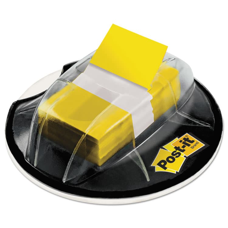 3M/COMMERCIAL TAPE DIV. Page Flags in Desk Grip Dispenser, 1 x 1.75, Yellow, 200/Dispenser (MMM680HVYW)