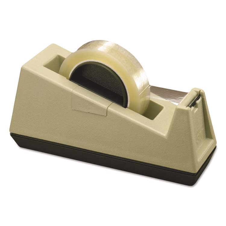 3M/COMMERCIAL TAPE DIV. Heavy-Duty Weighted Desktop Tape Dispenser, 3" Core, Plastic, Putty/Brown (MMMC25)