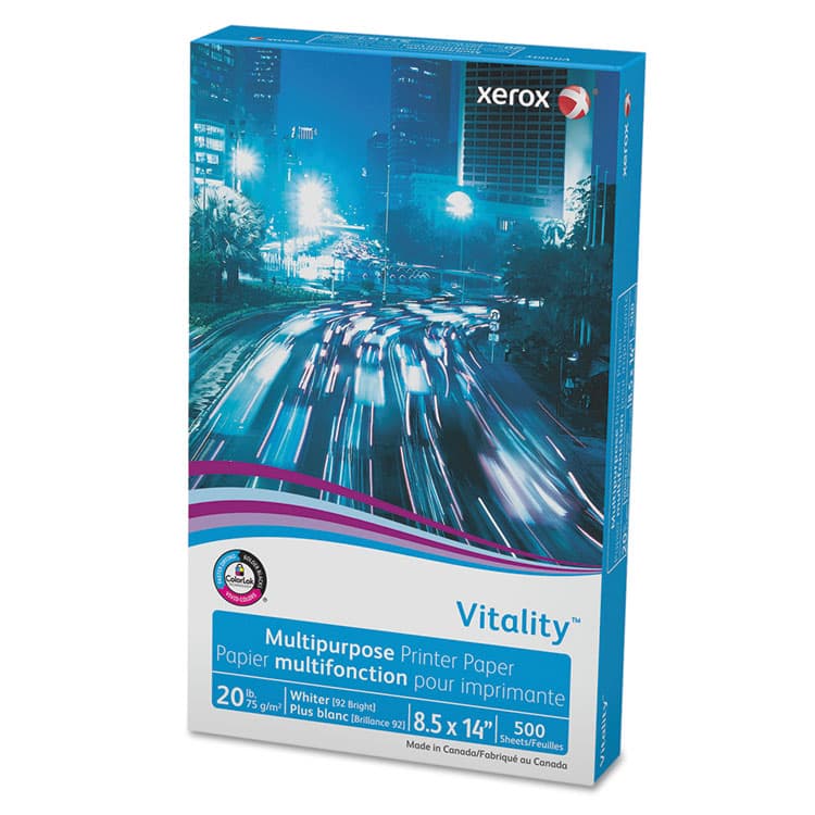XEROX CORP. Vitality Multipurpose Print Paper, 92 Bright, 20 lb Bond Weight, 8.5 x 14, White, 500/Ream (XER3R02051)