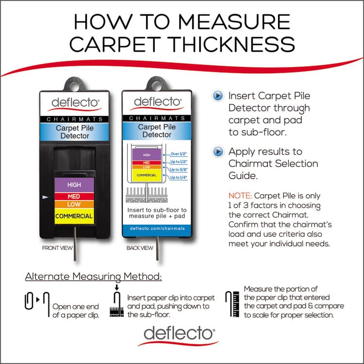 DEFLECTO CORPORATION EconoMat Occasional Use Chair Mat for Flat Pile Carpeted Floors, Rectangular with Lip, 36" x 48", Clear, Ships Flat (DEFCM11112) thumbnail 4