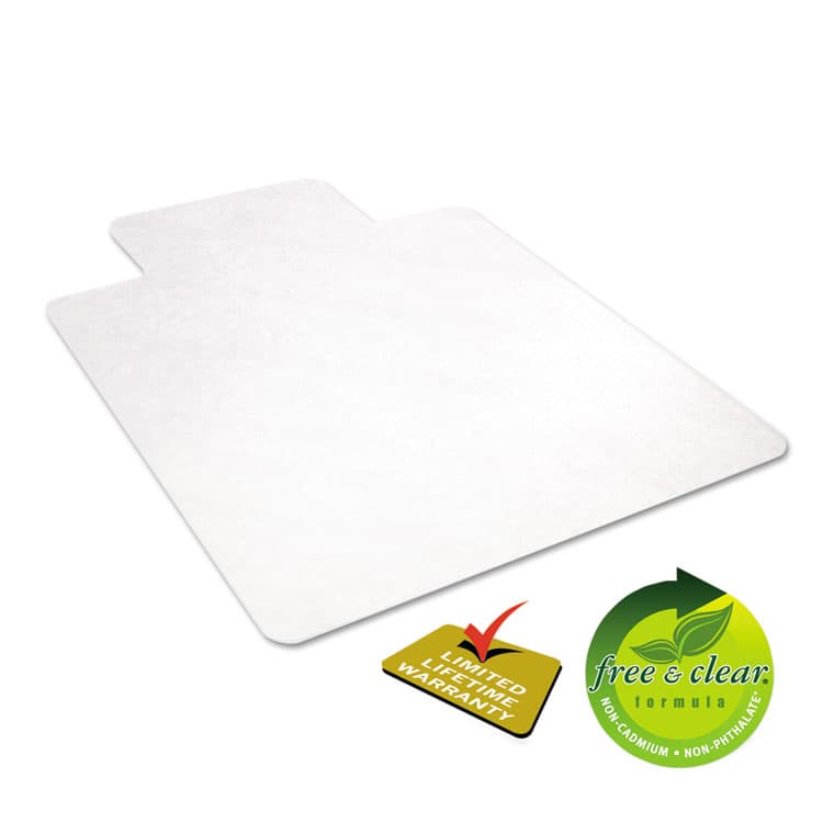 DEFLECTO CORPORATION EconoMat Non-Studded All Day Use Chair Mat for Hard Floors, Rectangular with Lip, 36" x 48", Clear, Ships Flat (DEFCM21112) thumbnail 4