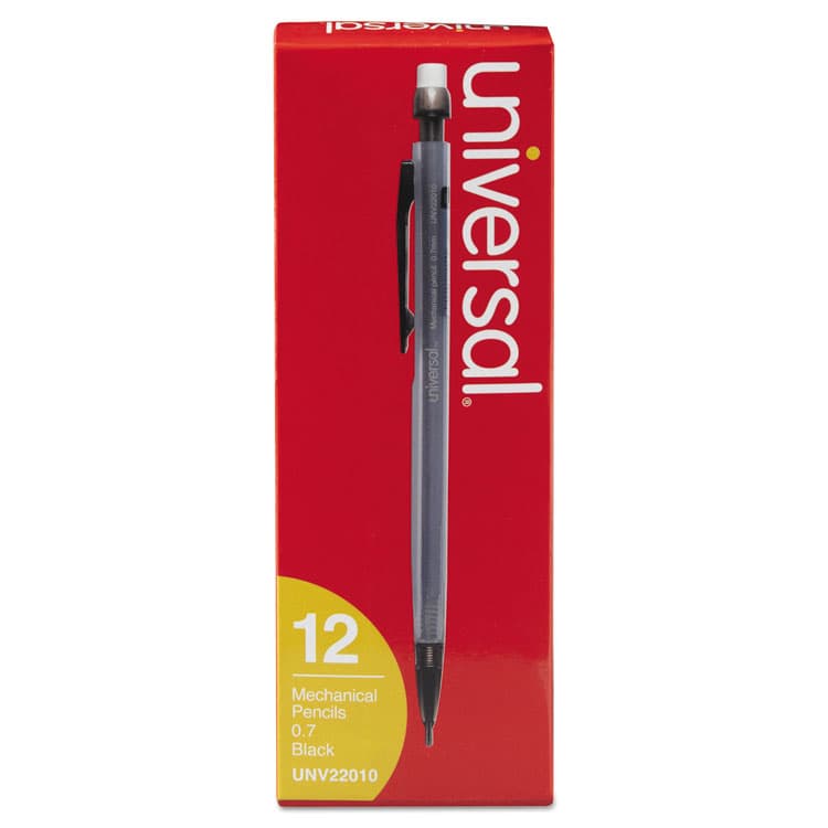 UNIVERSAL OFFICE PRODUCTS Mechanical Pencil, 0.7 mm, HB (#2), Black Lead, Smoke/Black Barrel, Dozen (UNV22010) thumbnail 2