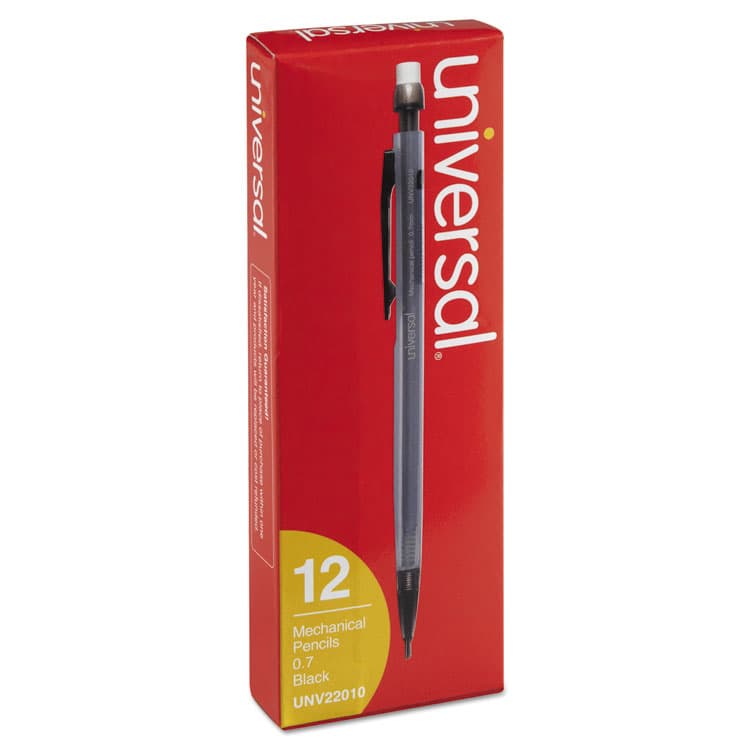 UNIVERSAL OFFICE PRODUCTS Mechanical Pencil, 0.7 mm, HB (#2), Black Lead, Smoke/Black Barrel, Dozen (UNV22010) thumbnail 3