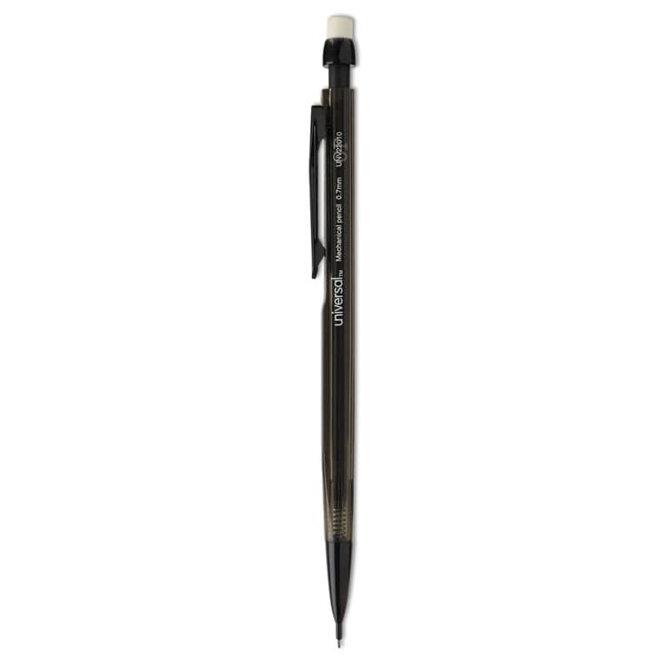 UNIVERSAL OFFICE PRODUCTS Mechanical Pencil, 0.7 mm, HB (#2), Black Lead, Smoke/Black Barrel, Dozen (UNV22010)