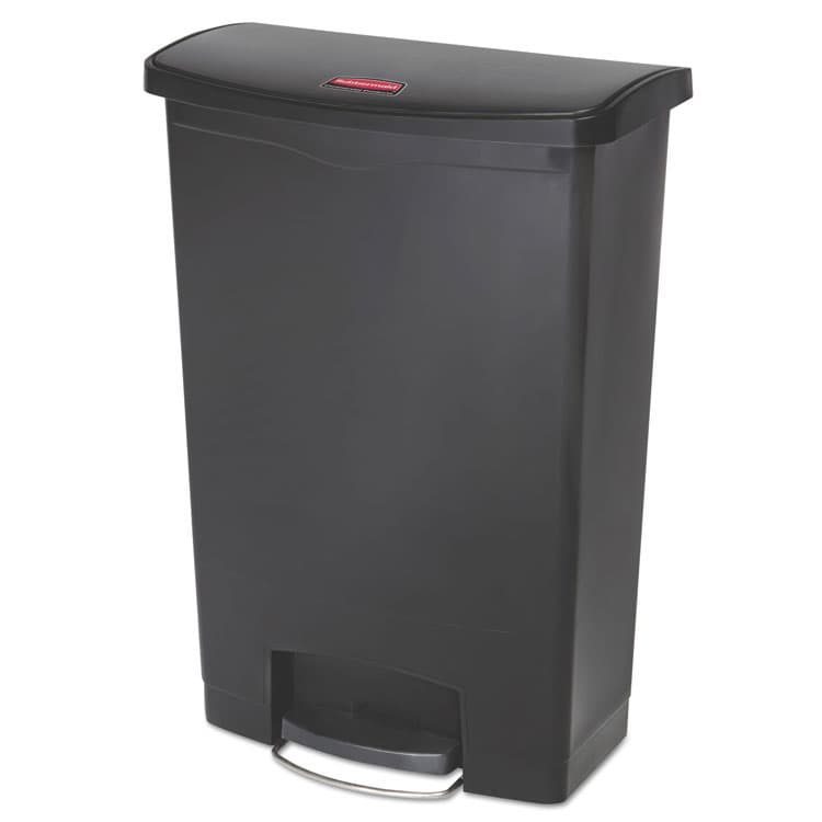 RUBBERMAID COMMERCIAL PROD. Streamline Resin Step-On Container, Front Step Style, 24 gal, Polyethylene, Black (RCP1883615)