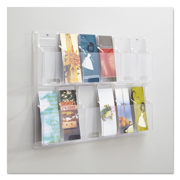 SAFCO PRODUCTS Reveal Clear Literature Displays, 12 Compartments, 30w x 2d x 20.25h, Clear (SAF5604CL) thumbnail 3