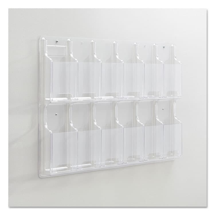 SAFCO PRODUCTS Reveal Clear Literature Displays, 12 Compartments, 30w x 2d x 20.25h, Clear (SAF5604CL)