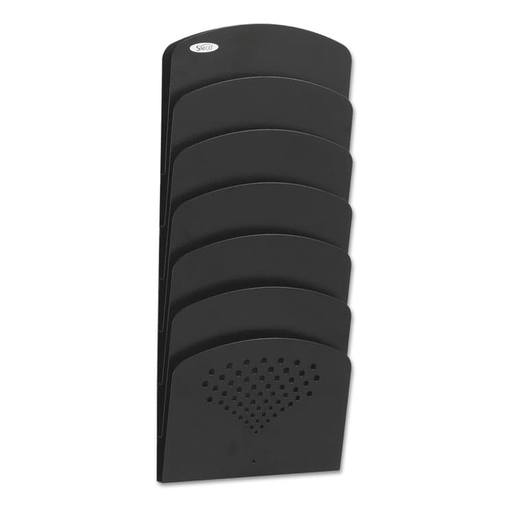 SAFCO PRODUCTS Steel Wall Rack, 7 Sections, Letter/Legal Size, 9.5" x 2" x 21.75", Black (SAF3185BL) thumbnail 2