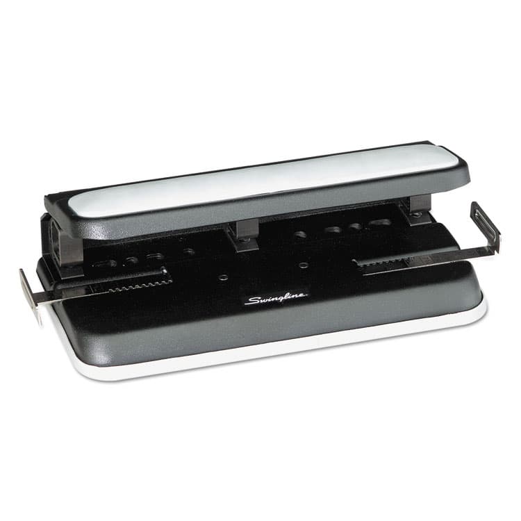 ACCO BRANDS, . 32-Sheet Easy Touch Two- to Three-Hole Punch with Cintamatic Centering, 9/32" Holes, Black/Gray (SWI74300)