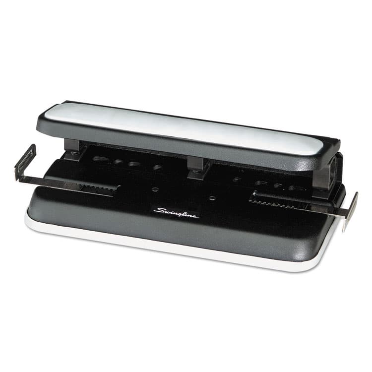ACCO BRANDS, . 32-Sheet Easy Touch Two- to Three-Hole Punch with Cintamatic Centering, 9/32" Holes, Black/Gray (SWI74300) thumbnail 2