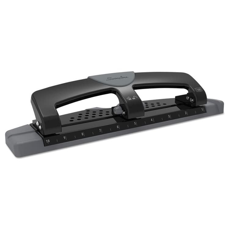 ACCO BRANDS, . 12-Sheet SmartTouch Three-Hole Punch, 9/32" Holes, Black/Gray (SWI74134) thumbnail 3