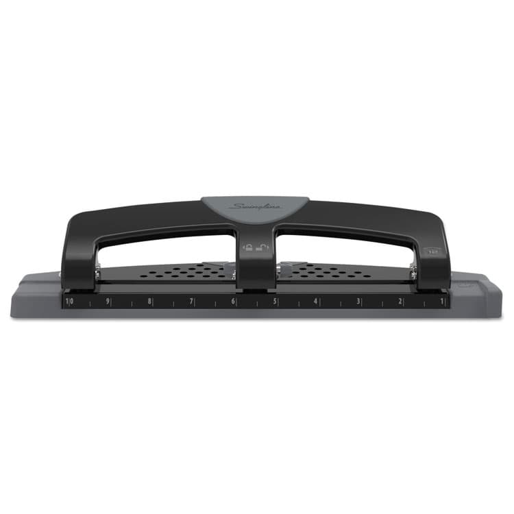 ACCO BRANDS, . 12-Sheet SmartTouch Three-Hole Punch, 9/32" Holes, Black/Gray (SWI74134) thumbnail 2