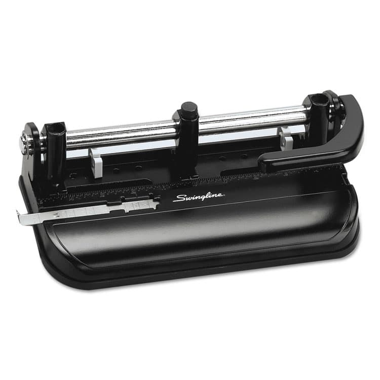 ACCO BRANDS, . 32-Sheet Lever Handle Heavy-Duty Two- to Seven-Hole Punch, 9/32" Holes, Black (SWI74350)