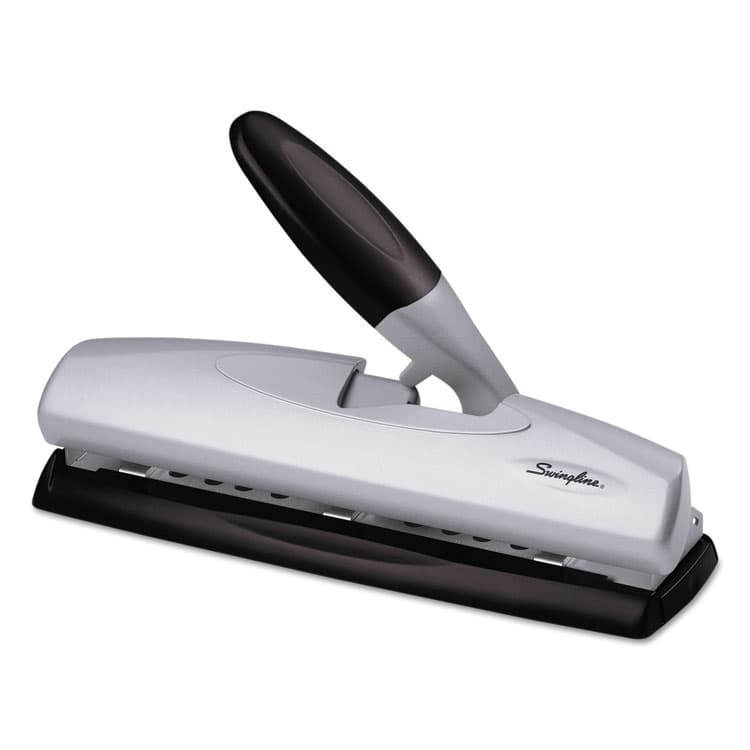 ACCO BRANDS, . 20-Sheet LightTouch Desktop Two- to Seven-Hole Punch, 9/32" Holes, Silver/Black (SWI74030)