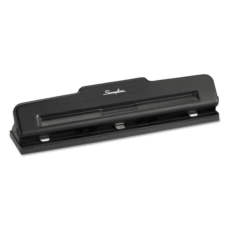 ACCO BRANDS, . 10-Sheet Desktop Light-Duty Two- to Three-Hole Adjustable Punch, 9/32" Holes, Black (SWI74015)