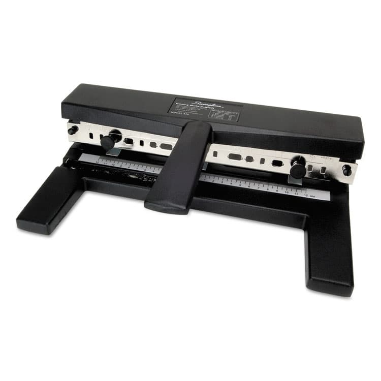ACCO BRANDS, . 40-Sheet Heavy-Duty Two- to Seven-Hole Adjustable Heavy-Duty Paper Punch, 9/32" Holes, Black (SWI74440) thumbnail 2