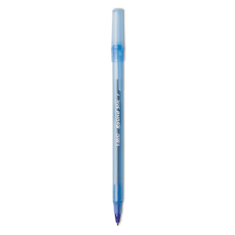 BIC CORP. Round Stic Xtra Precision Ballpoint Pen, Stick, Fine 0.8 mm, Blue Ink, Translucent Blue Barrel, Dozen (BICGSF11BE) thumbnail 2