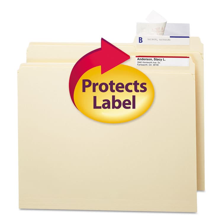 SMEAD MANUFACTURING CO. Seal and View File Folder Label Protector, Clear Laminate, 3.5 x 1.69, 100/Pack (SMD67600)