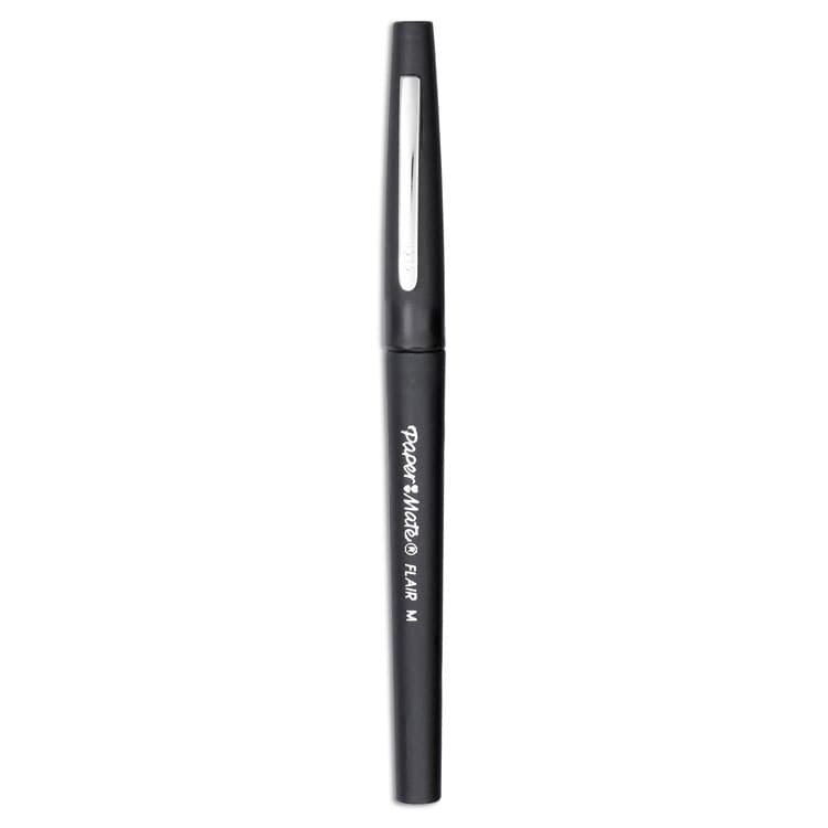 SANFORD Point Guard Flair Felt Tip Porous Point Pen, Stick, Medium 0.7 mm, Black Ink, Black Barrel, Dozen (PAP8430152) thumbnail 2