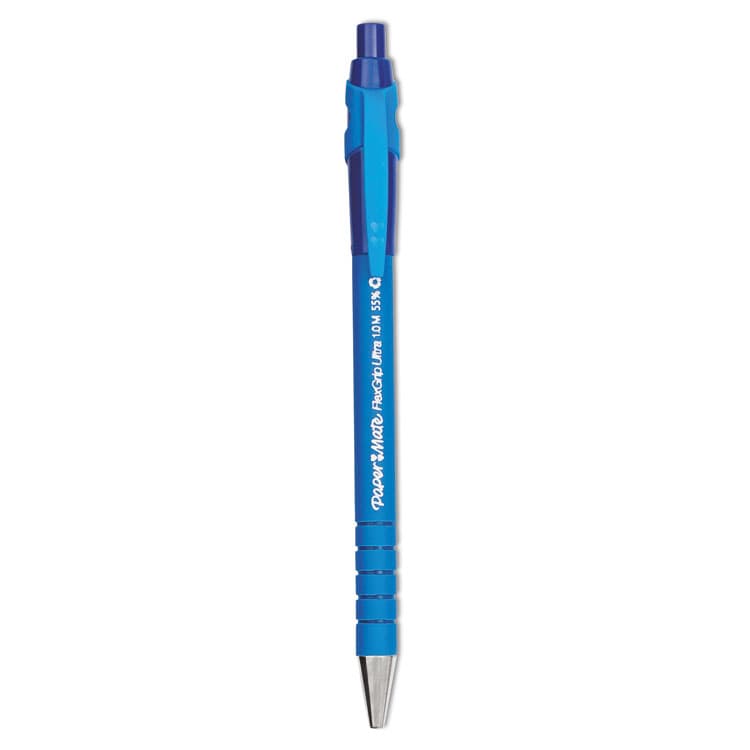 SANFORD FlexGrip Ultra Recycled Ballpoint Pen, Retractable, Medium 1 mm, Blue Ink, Blue Barrel, Dozen (PAP9510131)