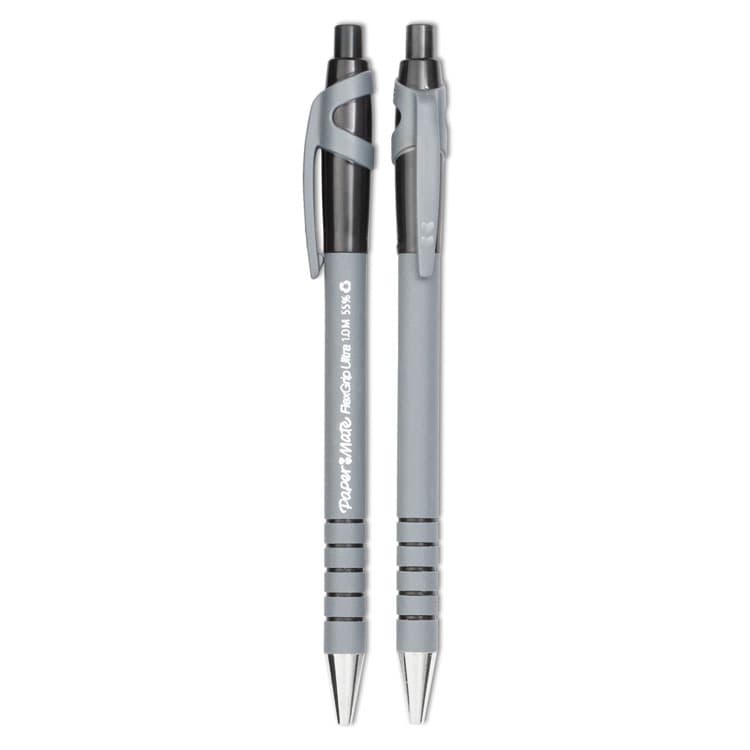 SANFORD FlexGrip Ultra Recycled Ballpoint Pen, Retractable, Medium 1 mm, Black Ink, Black/Gray Barrel, Dozen (PAP9530131) thumbnail 3