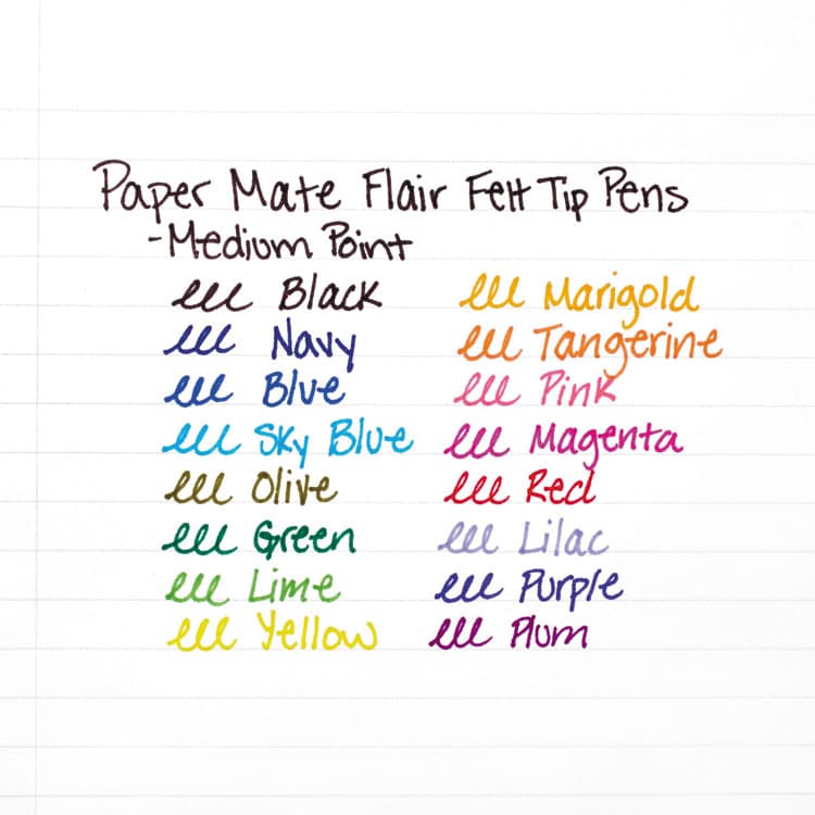 SANFORD Point Guard Flair Felt Tip Porous Point Pen, Stick, Medium 0.7 mm, Black Ink, Black Barrel, Dozen (PAP8430152) thumbnail 4
