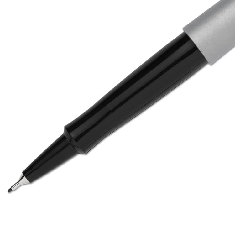 SANFORD Flair Felt Tip Porous Point Pen, Stick, Ultra-Fine 0.4 mm, Black Ink, Gray/Black Barrel, Dozen (PAP8330152) thumbnail 3