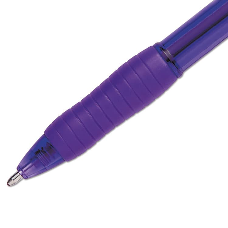 SANFORD Profile Ballpoint Pen, Retractable, Bold 1.4 mm, Purple Ink, Translucent Purple Barrel, Dozen (PAP35830) thumbnail 3