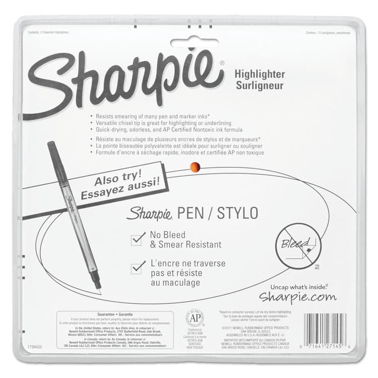 SANFORD Pocket Style Highlighters, Assorted Ink Colors, Chisel Tip, Assorted Barrel Colors, Dozen (SAN27145) thumbnail 4