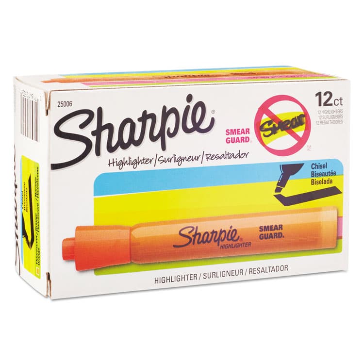 SANFORD Tank Style Highlighters, Orange Ink, Chisel Tip, Orange Barrel, Dozen (SAN25006B) thumbnail 2