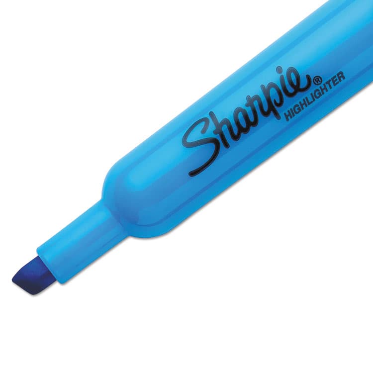 SANFORD Tank Style Highlighters, Blue Ink, Chisel Tip, Blue Barrel, Dozen (SAN25010B) thumbnail 3