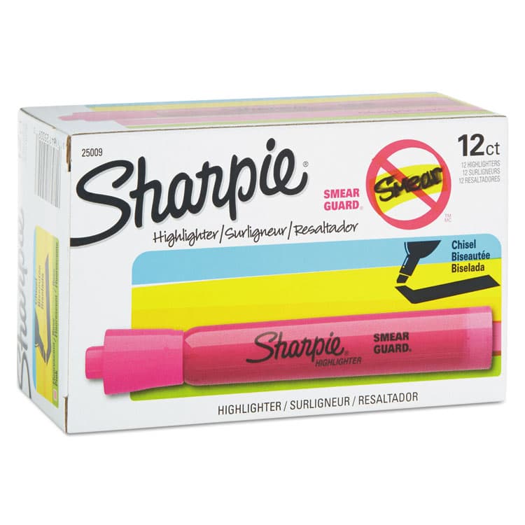 SANFORD Tank Style Highlighters, Pink Ink, Chisel Tip, Pink Barrel, Dozen (SAN25009B) thumbnail 2
