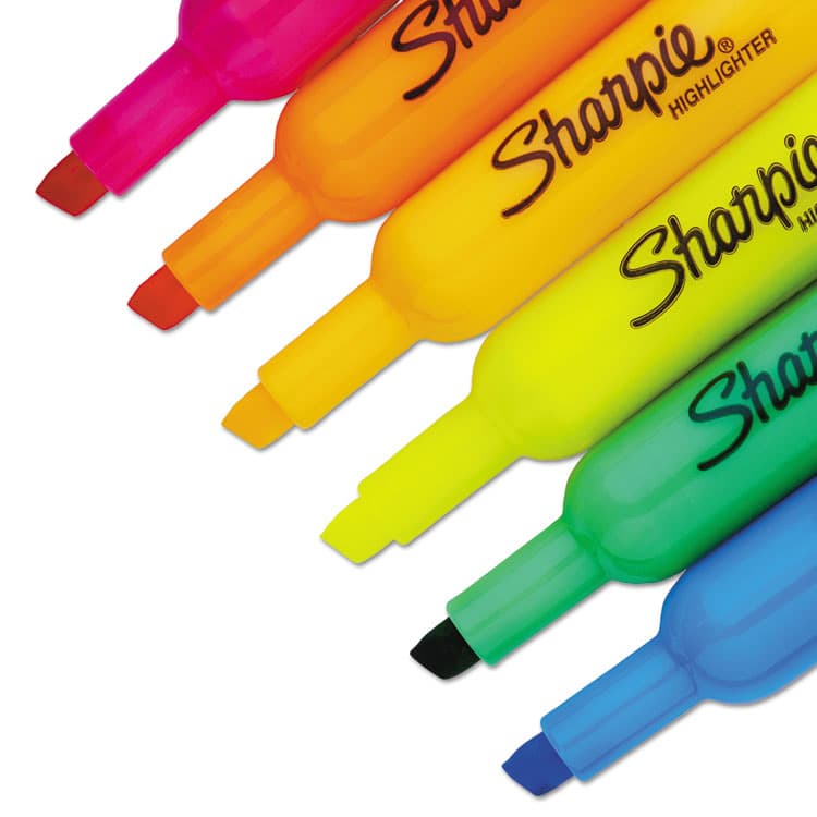 SANFORD Tank Style Highlighters with Open-Stock Box, Assorted Ink Colors, Chisel Tip, Assorted Barrel Colors, Dozen (SAN25053) thumbnail 3