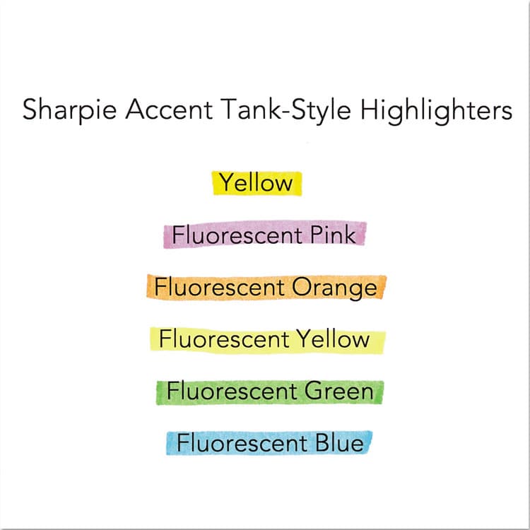 SANFORD Tank Style Highlighters with Open-Stock Box, Assorted Ink Colors, Chisel Tip, Assorted Barrel Colors, Dozen (SAN25053) thumbnail 4