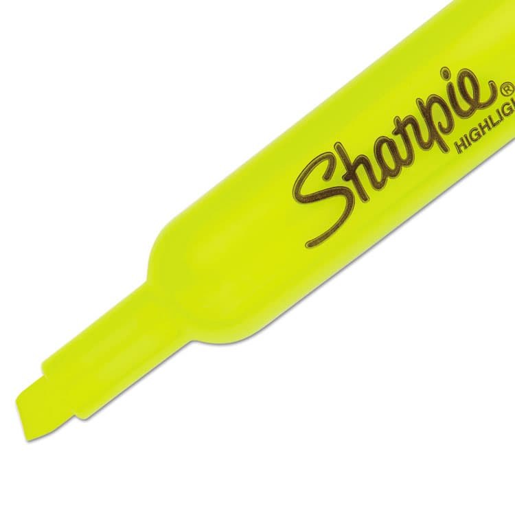 SANFORD Tank Style Highlighters, Fluorescent Yellow Ink, Chisel Tip, Yellow Barrel, 4/Set (SAN25164PP) thumbnail 3
