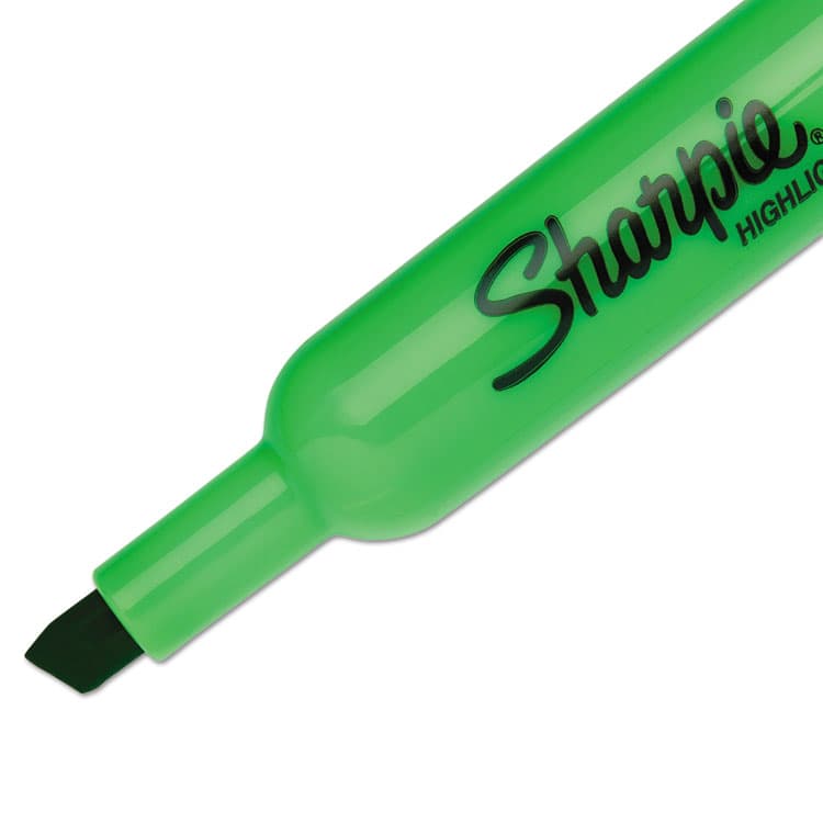 SANFORD Tank Style Highlighters, Fluorescent Green Ink, Chisel Tip, Green Barrel, Dozen (SAN25026B) thumbnail 3