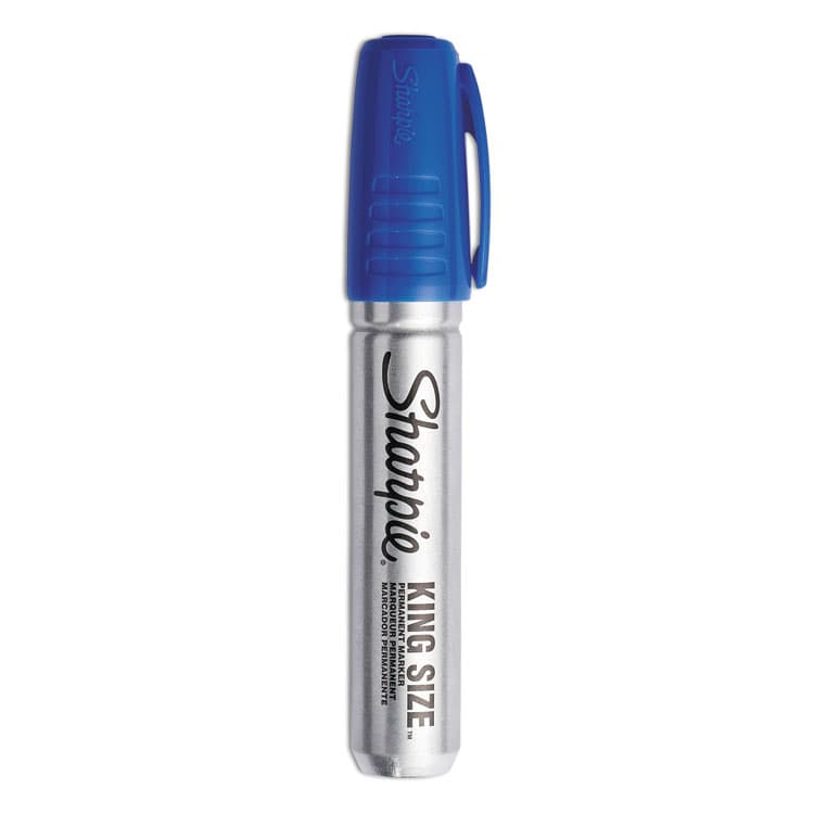 SANFORD King Size Permanent Marker, Broad Chisel Tip, Blue, Dozen (SAN15003)