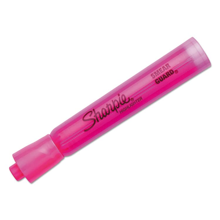 SANFORD Tank Style Highlighters, Pink Ink, Chisel Tip, Pink Barrel, Dozen (SAN25009B)