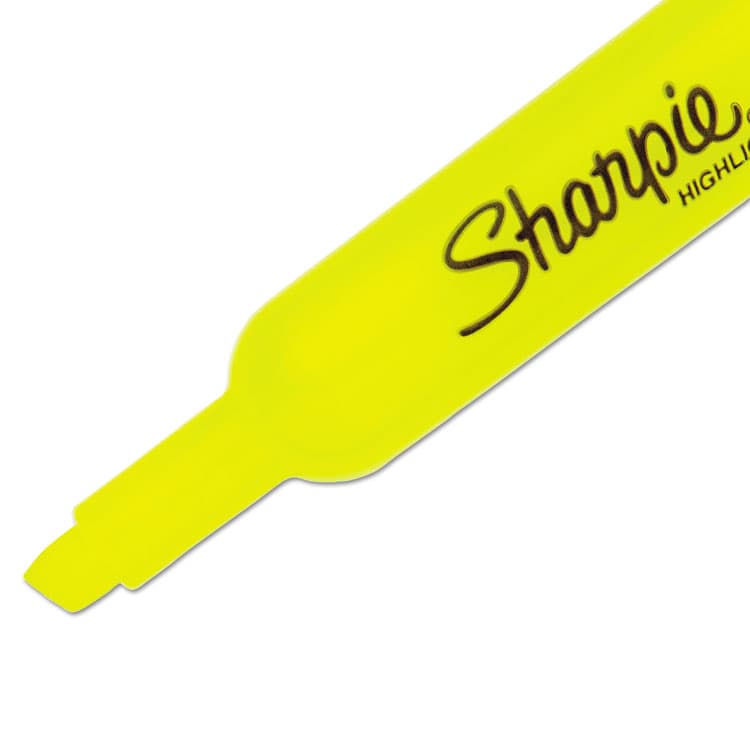 SANFORD Tank Style Highlighters, Fluorescent Yellow Ink, Chisel Tip, Yellow Barrel, Dozen (SAN25025B) thumbnail 3