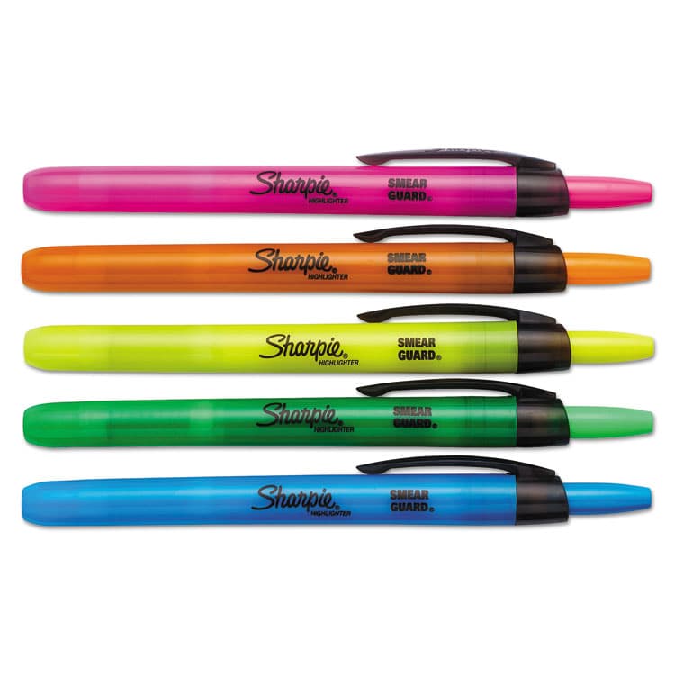 SANFORD Retractable Highlighters, Assorted Ink Colors, Chisel Tip, Assorted Barrel Colors, 5/Set (SAN28175PP) thumbnail 2