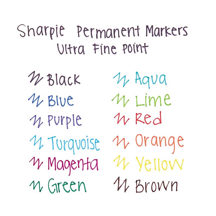 SANFORD Ultra Fine Tip Permanent Marker, Ultra-Fine Needle Tip, Assorted Colors, Dozen (SAN37175PP) thumbnail 4