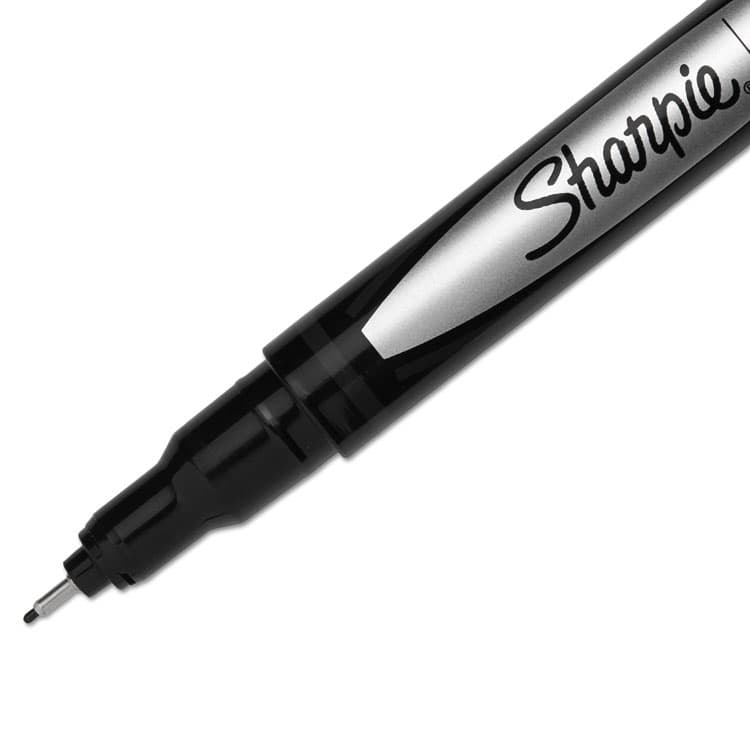 SANFORD Water-Resistant Ink Porous Point Pen, Stick, Fine 0.4 mm, Black Ink, Black Barrel, Dozen (SAN1742663) thumbnail 3