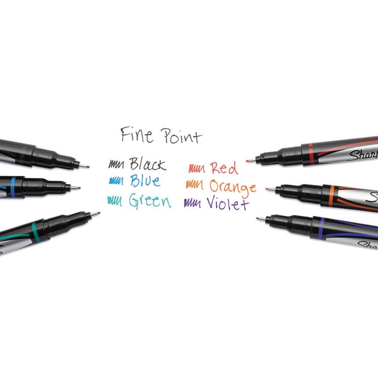 SANFORD Water-Resistant Ink Porous Point Pen, Stick, Fine 0.4 mm, Blue Ink, Black/Blue Barrel, Dozen (SAN1742664) thumbnail 4