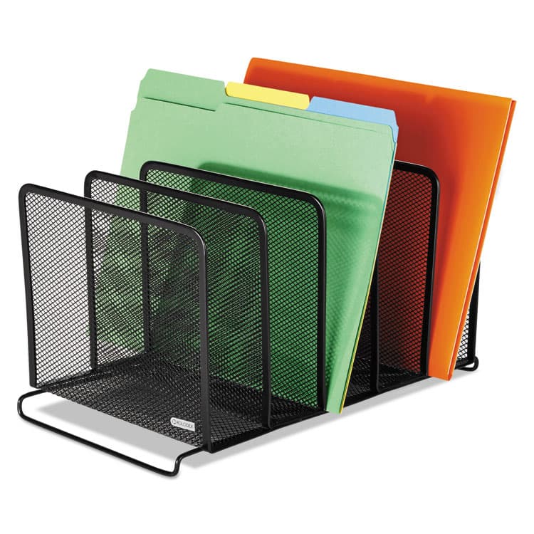 ROLODEX Mesh Stacking Sorter, 5 Sections, Letter to Legal Size Files, 8.25" x 14.38" x 7.88", Black (ROL22141) thumbnail 2