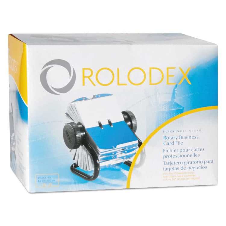 ROLODEX Open Rotary Business Card File with 24 Guides, Holds 400 2.63 x 4 Cards, 6.5 x 5.61 x 5.08, Metal, Black (ROL67236) thumbnail 4